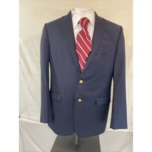 Lauren Ralph Lauren Blazer Mens 42L Classic Fit 100%Wool Two Button Navy Blue